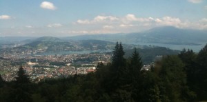 Lucerne - and the Rotsee - from Pilatus